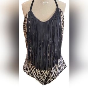 Forever 21 Fringe Batik‎ Print Swimsuit with Tummy Control Size 3X